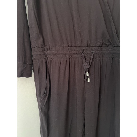 Splendid Women's Black Long Sleeve Jumpsuit Pockets Minimalist Lounge Medium - Picture 5 of 6